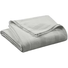 Vellux 100% Cotton King Blanket - Soft Breathable Knit Blanket for Bed Couch - Lightweight All Season Machine Washable - Oeko-Tex Certified Hotel Quality - 108x90 - Grey