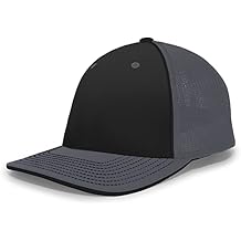 Pacific Headwear Standard Trucker Pacflex Cap, Black/Graphite/Graphite, Large