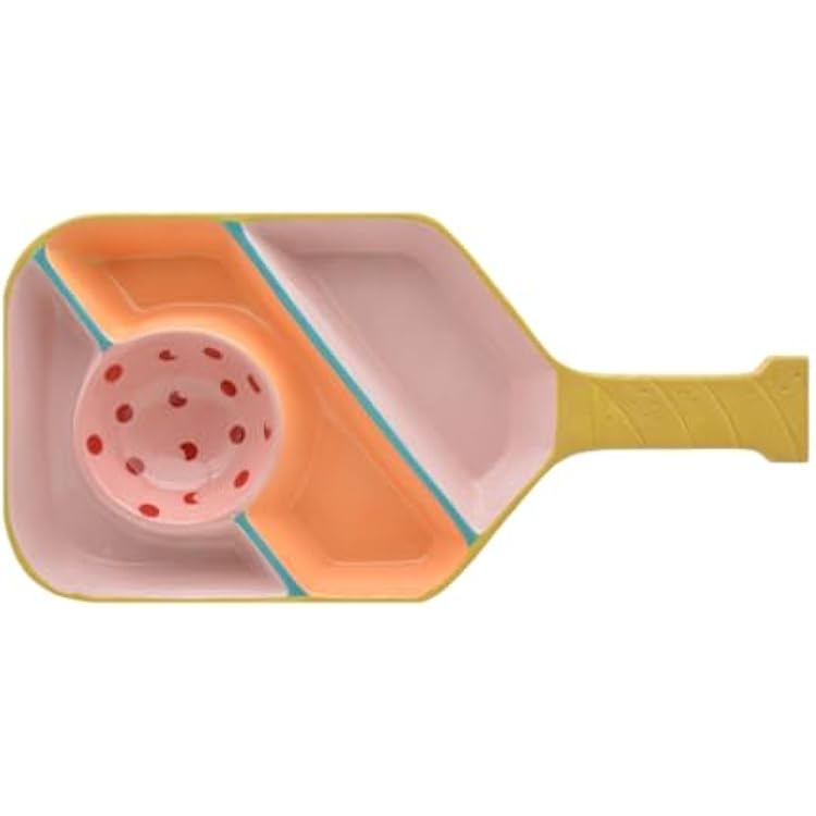 Godinger 16717 14 in. League Pickle Ball Paddle Chip & Dip Platter Blue
