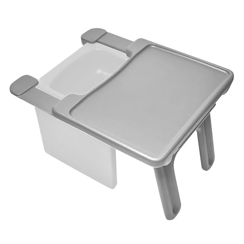 Childrens Factory Edutray Desk Attachment for Cube Chair Toddler Study Surface for Homeschool, Classroom, Space-Saving, Durable, Easy-Clean Plastic, Gray