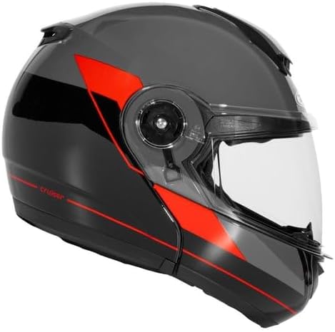ZEUS ZS-3050 BE7 Motorcycle Helmet Chin Release HelmetGrey Red S
