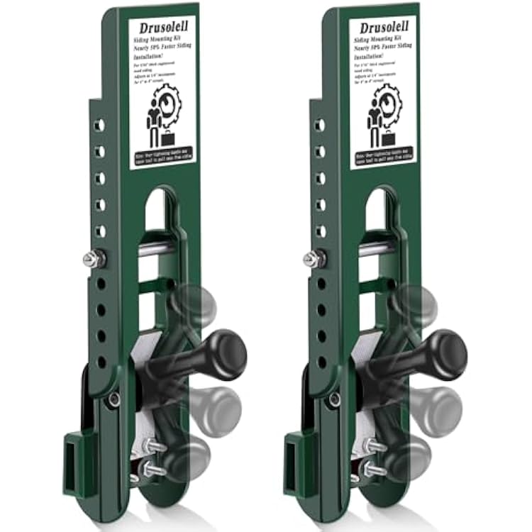 Siding Installation Tools, Siding Mounting Kit with Adjustable Reveals, Lap Siding Gauge Made of Polycarbonate Body Green, 516 Inch
