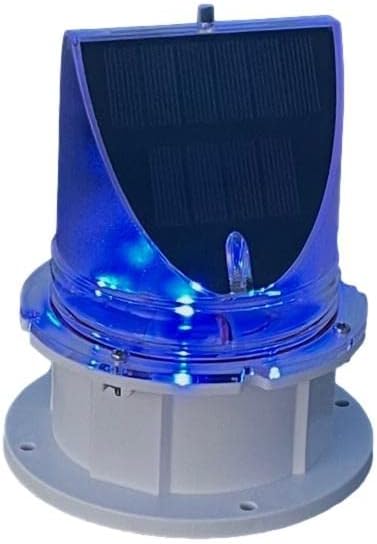 Britta Products Solar Dock Warning Light 360 Degree - SNL-004-PRO - Super Bright Waterproof LED Light for Marine Applications - Constant On or Adjustable Flashing (Blue)