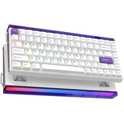 MechLands Aula Hero84 HE Wired Magnetic Gaming Keyboard, Rapid Hall Effect Keyboard with 0.01mm Adjustable Actuation, 8kHz Polling, 5-Layer Sound Dampening, RGB Lightbox & Backlit White Purple