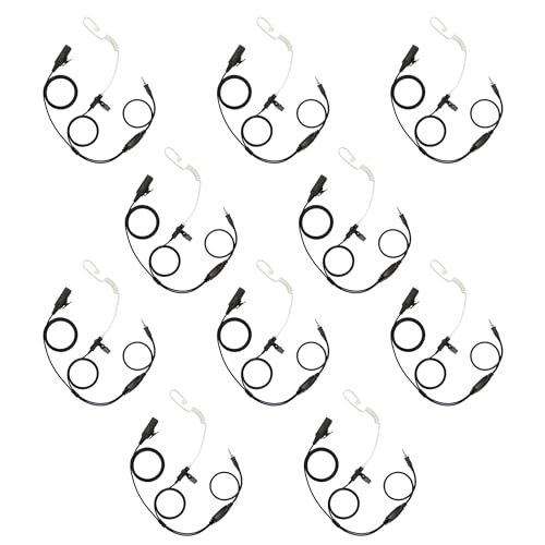 10Pack BCT22-Y2 2-Wire Clear Coil Surveillance Kit for Motorola Vertex Standard VX-7E VX-6E VX-7R