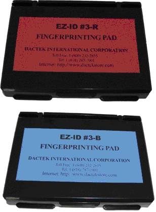 Fingerprint Pads for roll fingerprinting, Blue and Red