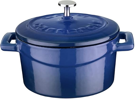 Lava Metal Döküm Mini Tencere, Trendy, 10 cm, 0.35 L Hacim, Mavi