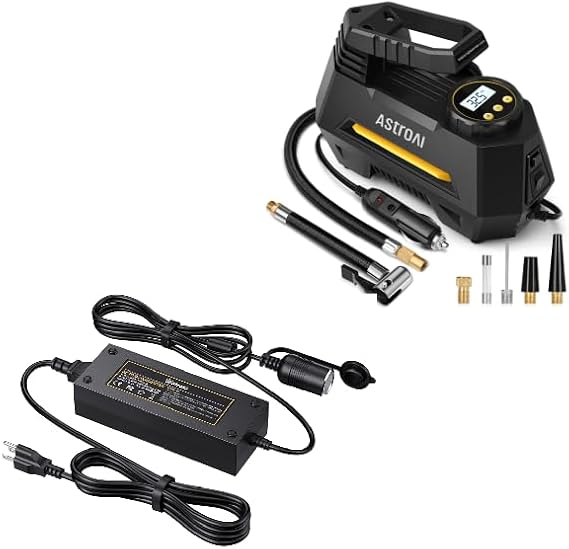 AstroAI AC to DC Converter 10A and AstroAI Air Compressor Tire Inflator
