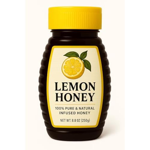 Royal Bee Lemon-Infused Honey | Pure Cold-Pressed Honey Blended with Natural Lemon for Bright Citrus Sweetness | No Added Sugar, No Preservatives | Ideal for Tea, Detox Drinks, Breakfast Bowls & Baking | 250 g Squeeze Bottle