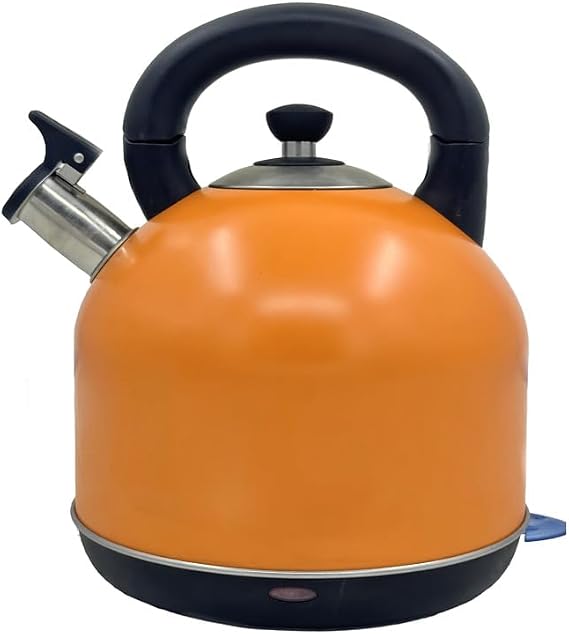 Electric Kettle,Stainless Steel Cordless Kettle,3L 2000W,(matt & high gloss finish,Removable washable anti-scale filter,Pull off lid, Perfect pour spout) BPA-Free (orange, 3L)