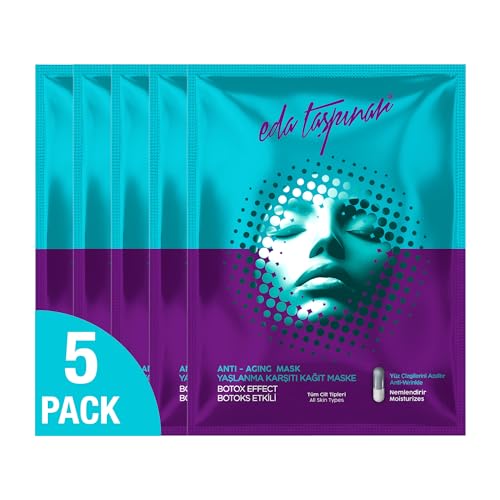 Eda Taspinar Face Mask, Anti Aging, Botox Effect, Fine Line and Wrinkle Reduction, Calms Irritated Skin, All Eyes On You! 25 ml0.85 fl oz 5 Pack