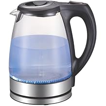 Electric 1.7L Glass Tea Kettle &amp; Hot Water Kettle with Stainless Steel Filter and Inner Lid,