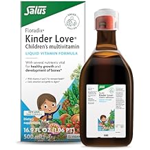 Floradix Kinder Love Childrens Multivitamin - Herbal Supplement - Liquid Multivitamin for Kids - Vitamins A, C, D & E, Calcium & More - Vegetarian, Non-GMO, Gluten-Free - 16.9 fl oz