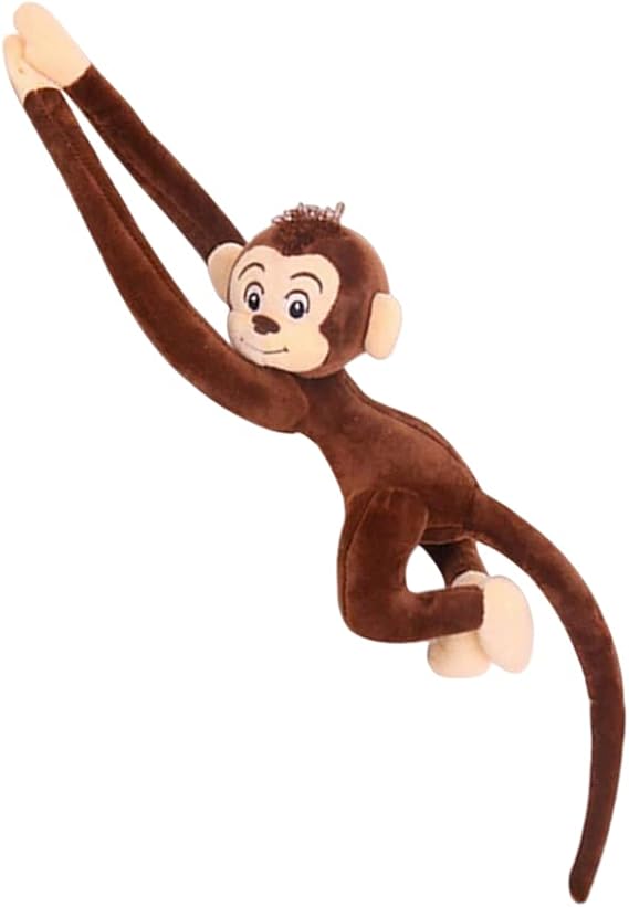 MonkeyPlush Stuffed Animal,Hanging Stuffed Animal MonkeyLong arm Monkey Doll Plush Toy Curtain Monkey, 27.5 Inches (Brown)