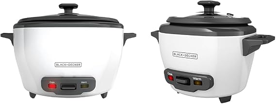 BLACK+DECKER Rice Cooker Bundle - 6-Cup & 3-Cup Capacity Electric Rice Cookers with Steaming Baskets