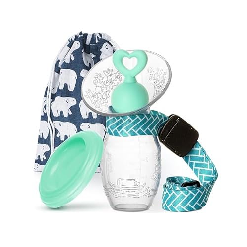 Bumblebee Manual Breast Pump with Breastfeeding Milk Saver Stopper& Lid in Gift Box Food Grade Silicone BPA PVC and Phthalate Free 3.04oz90ml