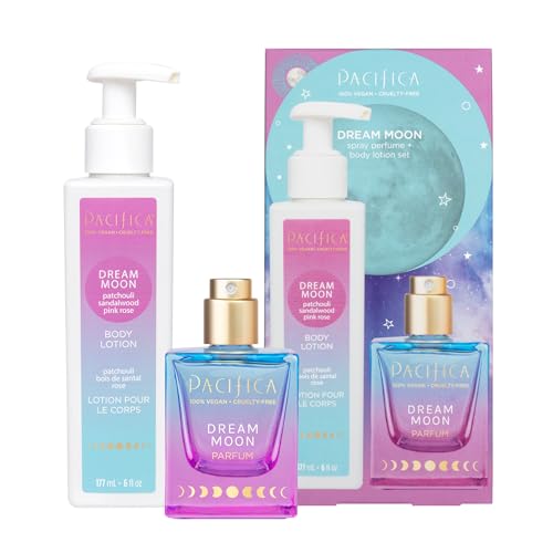 Pacifica Beauty | Dream Moon Spray Perfume, Hand  Body Lotion | Natural  Essential Oils | Pink Rose, Sandalwood, Patchouli Notes | Shea Butter Moisturizer | Vegan  Cruelty Free