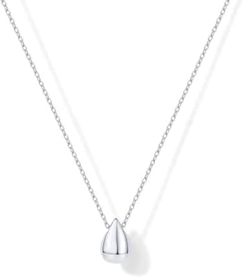 ONLYJUMP 14K Gold Plated Tear Pendant Necklaces for Women Dainty Minimalist Teardrop Necklace Simple Elegant Waterdrop Necklaces Silver Chain Necklace Layering Cute Pendant Choker Necklace Trendy Jewelry Gift