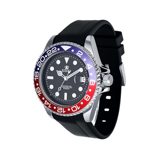 Mens Automatic Watch - Submarine Series - Date Calendar, Luminous Hands and Markers, Exhibition Caseback, Water-Resistant, Self-Winding, 43mm Case, Birthday,Christmas Gift