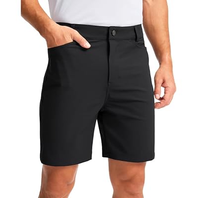 Viodia Mens Golf Shorts with Pockets 7 Inch Flat Front Slim Fit Chino Stretch Shorts for Men Summer Casual Dress
