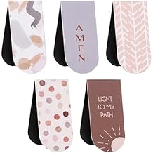 DiverseBee Magnetic Bible Bookmarks - 5 Pack Magnetic Book Marks for Reading Women and Men, Page Markers, Bible Study Supplies and Christian Gifts, Bible Accessories (Light)