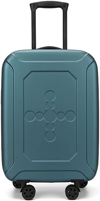 LDIEUWUET 20 Inch Folding Suitcase with 4 Spinner Wheels Boarding Case Lightweight PC Hard Case Cabin Carry On Hand Luggage Approved for Over 100 Airlines(20 INCH,Green)
