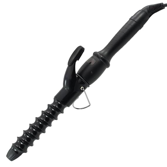 YOMCI 32mm Spiral Hair Curler Curling Wand Waver Ceamic Curling Iron for Short and Long Hair Crimper LCD Display Curling Tongs