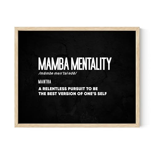 Summit Designs Mamba Mentality Wall Art Basketball Motivation Quote Print 11x14 Unframed Sports Decor Athlete Inspiration Kobe Bryant Legacy Championship Mindset