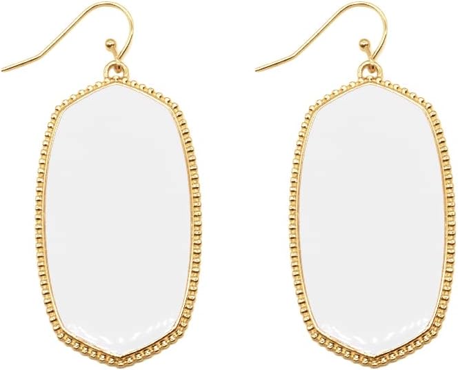 Fashion Epoxy Hook Earrings - Hexagon Shaped,Cute, For Women, Fashion, Elegant, Light Weight