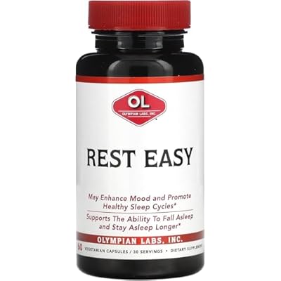 Olympian Labs Rest Easy Melatonin and Herbal Blend for Restful Sleep 60 Vegan Friendly Capsules