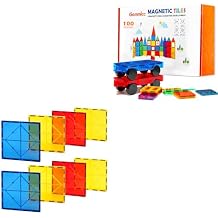 Gemmicc 100 PCS + 8 Large PCS Magnetic Tiles Set