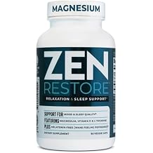 Nutrology Zen Restore 400mg Magnesium Malate, Vitamin D3 & L-Theanine, Supports Sleep, Muscle Recovery & Adrenal Wellness, Magnesium Supplement for Men and Women, 30 Servings