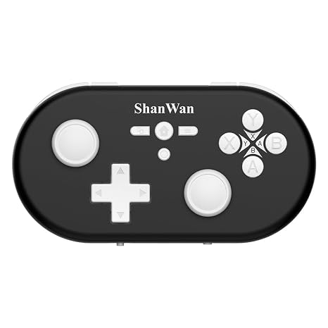 ShanWan Wireless Mini Controller for Switch, PC, iOS, Android, Supports Keyboard Mode for iPad Procreate (Black)