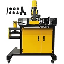 3 in 1 Electric Hydraulic Busbar Processor 110V 900W, Cutter Bender Puncher, 31/20/16 Ton Force, 700bar with 4 Dies, Max 150x10mm for Copper Aluminum Bar Processing