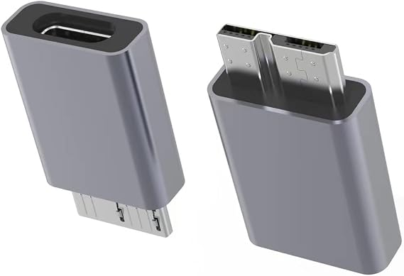 USB 3.0 Type-C Female to Micro B Male Adapter - 2-Pack for Mobile Hard Disk