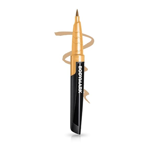 BodyMark Freckle Pen, Soft Brush Tip, 1 Count Pen in Dark Brown Freckle, Cosmetic Quality Freckle Pen for Skin