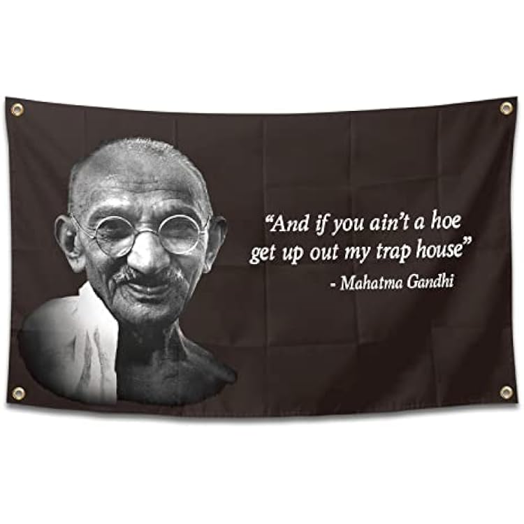 Chief Gandhi Flag Funny Poster Durable Man Cave Wall Flag with Brass Grommets 3x5 Feet Tapestry for College Dorm Room Decor,Outdoor,Bedroom, Parties gifts, travel, filming,events,festivals.