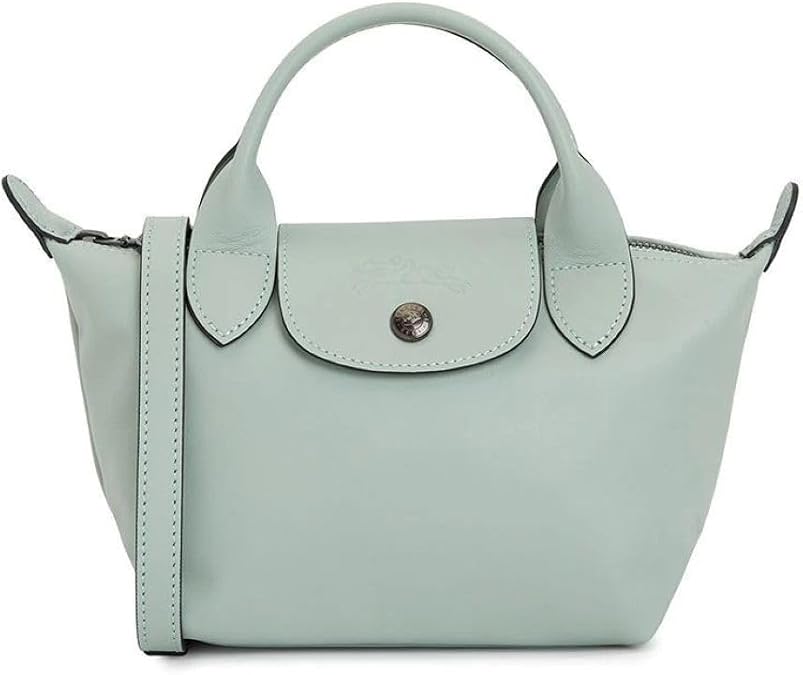 Longchamp 'Le Pliage X-Small Xtra Leather Top Handle Tote Shoulder Bag, Celadon