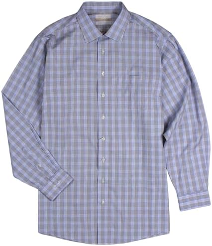 Gold Label Mens Big and Tall Wrinkle-Free Spread Collar Long Sleeve Dress Shirt with Pocket Non-Iron Shirts
