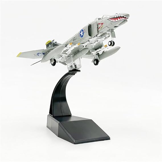 F-4C Phantom II Fighter Jet Model, 1:100 Metal Diecast Us Navy Military Attack Plane, Alloy Highly Detailed Aircraft Models for Collections.