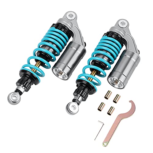 2PCS 11 Inch 280mm Universal Motorcycle Shock Absorbers Rear Suspension Compatible with Honda CB Yamaha GokartBlue.