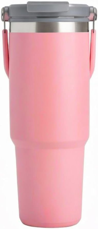 Microcase 900ML Pipetli El Tutacaklı Paslanmaz Çelik Termos Mug Pembe - AL5722