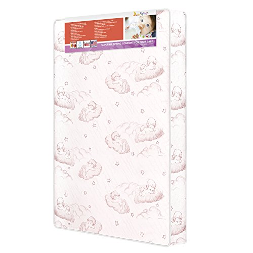 Dream On Me Sunshine 3 Spring Coil Portable Mini Crib Mattress I Waterproof I Green Guard Gold | Certified Dual-Sided Mattress I Vinyl Cover I Mini Crib Mattress