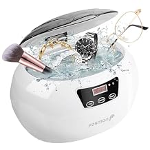 Fosmon 600ML 42kHz Ultrasonic Cleaner Polisher with Digital Timer for Dentures, Retainer Cleaner, Mouth Guard, Jewelry Dental (Professional Machine, Stainless Steel Tank, 18 Preset Cycle)
