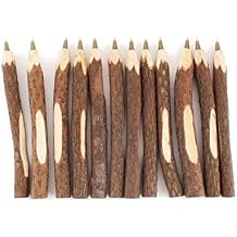 SKKSTATIONERY 12 Pcs Real Wooden Ballpoint Pens, Branch Ballpoint Pens, 5" Long, Black Ink.