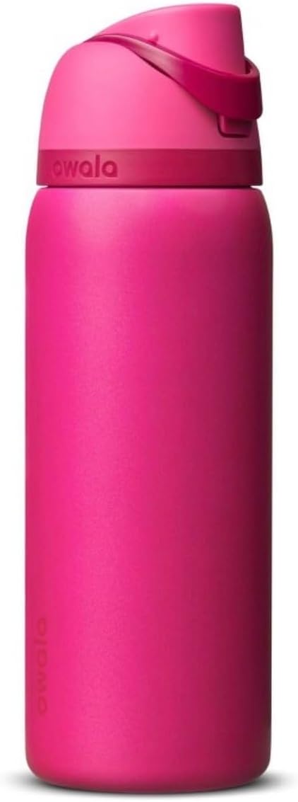 Owala FreeSip Stainless Steel Water Bottle, Read My Lips, 32oz