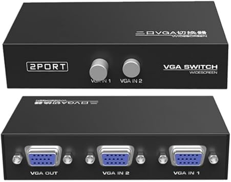 2 Port VGA Video switcher 2 in 1 Out 1 in 2 Out bidirectional Mutual Video Sharing Computer Host External VGA TV Monitor Projector selector Switch Box 1 Host at a time