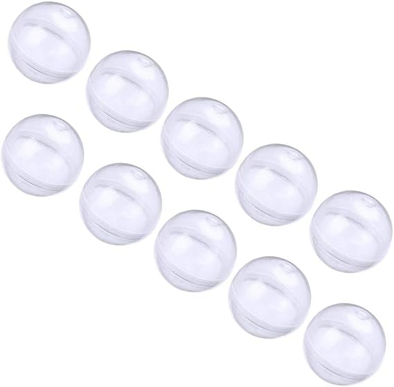 10Pcs Empty Clear Round Capsules Toy 32 mm Capsule Toy Price Ball Fillable Ornaments Ball Plastic Containers Party Favor Prize Vending Machine Toys