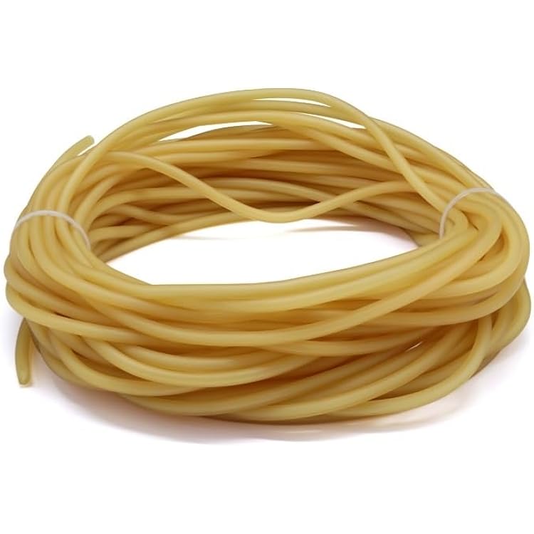 Yellow High Resilient Elastic Tube, Nature Latex Rubber Hoses Elastic Band Tube1METER2MM