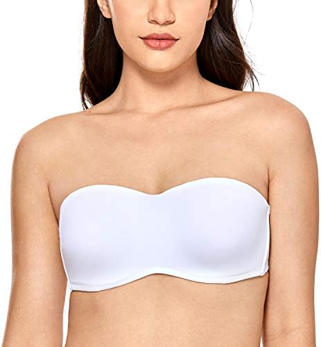 DELIMIRA Womens Strapless Bra Minimizer Seamless Underwire Unlined Bandeau for Big Bust